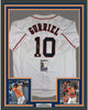 Framed Autographed/Signed Yulieski Yuli Gurriel 35x39 Houston White Baseball Jersey JSA COA
