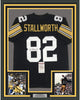 Framed Autographed/Signed John Stallworth 35x39 Pittsburgh Black Football Jersey JSA COA