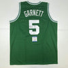 Autographed/Signed Kevin Garnett Boston Green Basketball Jersey Beckett BAS COA