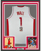 Framed Autographed/Signed John Wall 35x39 Houston White Basketball Jersey JSA COA