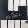 Framed Autographed/Signed Gleyber Torres 35x39 New York #25 Pinstripe Baseball Jersey Beckett BAS COA