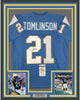 Framed Autographed/Signed LaDainian Tomlinson 35x39 San Diego Powder Blue Football Jersey JSA COA