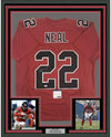 Framed Autographed/Signed Keanu Neal 35x39 Atlanta Color Rush Football Jersey PSA/DNA COA