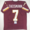 Autographed/Signed Joe Theismann Washington Burgundy Football Jersey Beckett BAS COA