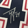 Framed Autographed/Signed Ty Law 35x39 New England White Football Jersey JSA COA
