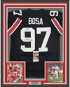 Framed Autographed/Signed Nick & Joey Bosa Brothers 35x39 Ohio State Black College Football Jersey JSA COA