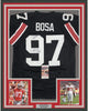 Framed Autographed/Signed Nick & Joey Bosa Brothers 35x39 Ohio State Black College Football Jersey JSA COA