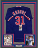 Framed Autographed/Signed Greg Maddux 35x39 Chicago Blue Baseball Jersey JSA COA