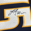 Framed Autographed/Signed Nikola Jokic 35x39 Denver Blue Basketball Jersey PSA/DNA COA