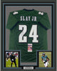 Framed Autographed/Signed Darius Slay Jr. 35x39 Philadelphia Green Football Jersey JSA COA
