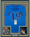 Framed Autographed/Signed Robin Yount 35x39 Milwaukee Blue Baseball Jersey JSA COA