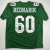 Autographed/Signed Chuck Bednarik HOF 67 Philadelphia Kelly Green Football Jersey JSA COA