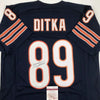 Autographed/Signed Mike Ditka Chicago Blue Football Jersey JSA COA by Hall of Fame Sports Memorabilia