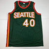Autographed/Signed Shawn Kemp Seattle Dark Green Basketball Jersey PSA/DNA COA
