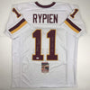 Autographed/Signed Mark Rypien SB XXVI MVP Washington White Football Jersey JSA COA