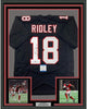 Framed Autographed/Signed Calvin Ridley 35x39 Atlanta Retro Black Football Jersey Beckett BAS COA