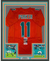 Framed Autographed/Signed Devante Parker 35x39 Miami Orange Football Jersey JSA COA