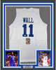 Framed Autographed/Signed John Wall 35x39 Kentucky White College Basketball Jersey JSA COA