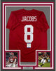 Framed Autographed/Signed Josh Jacobs 35x39 Alabama Red College Football Jersey Beckett BAS COA