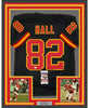 Framed Autographed/Signed Dante Hall 35x39 Kansas City Black Football Jersey JSA COA