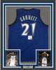 Framed Autographed/Signed Kevin Garnett 35x39 Minnesota Blue Basketball Jersey PSA/DNA COA