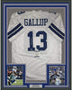 Framed Autographed/Signed Michael Gallup 35x39 Dallas White Football Jersey Beckett BAS COA