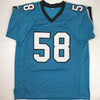 Autographed/Signed Thomas Davis Sr. Carolina Blue Football Jersey JSA COA