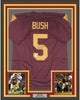 Framed Autographed/Signed Reggie Bush 35x39 USC Southen Cal Maroon College Football Jersey GTSM COA