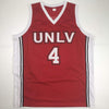 Autographed/Signed Larry Johnson UNLV Red College Basketball Jersey PSA/DNA COA