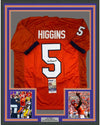 Framed Autographed/Signed Tee Higgins 35x39 Clemson Orange College Football Jersey JSA COA