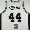 Autographed/Signed George Gervin HOF 96 San Antonio White Basketball Jersey JSA COA by Hall of Fame Sports Memorabilia