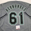 Autographed/Signed Livan Hernandez 97 WS MVP Florida Grey Baseball Jersey PSA/DNA COA