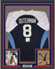 Framed Autographed/Signed Cat Osterman USA 35x39 United States Blue Team Softball Jersey JSA COA