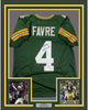 Framed Autographed/Signed Brett Favre 95 96 97 MVP 35x39 Green Bay Green Football Jersey PSA/DNA COA