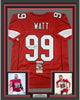 Framed Autographed/Signed JJ J.J. Watt 35x39 Arizona Red Football Jersey JSA COA