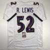 Autographed/Signed Ray Lewis Baltimore White Football Jersey JSA COA
