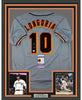Framed Autographed/Signed Evan Longoria 35x39 San Francisco Grey Baseball Jersey JSA COA