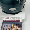 Autographed/Signed Lane Johnson Philadelphia Eagles Mini Football Helmet JSA COA