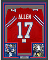 Framed Autographed/Signed Josh Allen 35x39 Buffalo Red Football Jersey Beckett BAS COA
