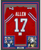 Framed Autographed/Signed Josh Allen 35x39 Buffalo Red Football Jersey Beckett BAS COA
