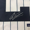 Framed Autographed/Signed Gleyber Torres 35x39 New York Pinstripe Baseball Jersey PSA/DNA COA