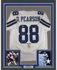 Framed Autographed/Signed Drew Pearson ROH 2011 35x39 Dallas White Football Jersey JSA COA