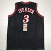 Autographed/Signed Allen Iverson Philadelphia Black Basketball Jersey JSA COA
