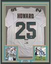 Framed Autographed/Signed Xavien Howard 35x39 Miami White Football Jersey PSA/DNA COA