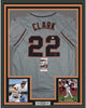 Framed Autographed/Signed Will Clark 35x39 San Francisco Grey Baseball Jersey JSA COA