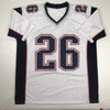 Autographed/Signed Sony Michel New England White Football Jersey JSA COA