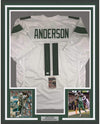 Framed Autographed/Signed Robby Anderson 35x39 New York 2019 White Football Jersey JSA COA