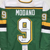 Autographed/Signed Mike Modano HOF 2014 Minnesota Green Hockey Jersey Beckett BAS COA