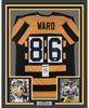 Framed Autographed/Signed Hines Ward 35x39 Pittsburgh Bumble Bee Football Jersey JSA COA