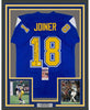 Framed Autographed/Signed Charlie Joiner HOF 96 35x39 San Diego Royal Blue/Yellow Football Jersey JSA COA